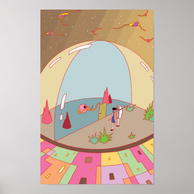 Unknown flying object and a transparent dome. poster (Framsidan)