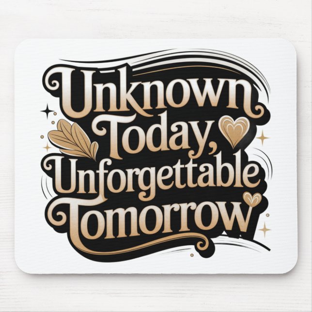 Unknown Today, Unforgettable Tomorrow Musmatta (Framsidan)