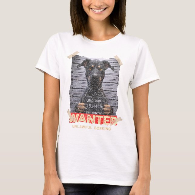 Unlawful Barking: The Doberman's Stern Warning T Shirt (Framsida)