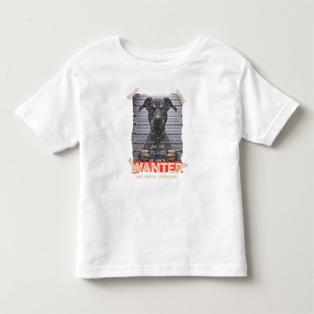 Unlawful Barking: The Doberman's Stern Warning T Shirt (Framsida)