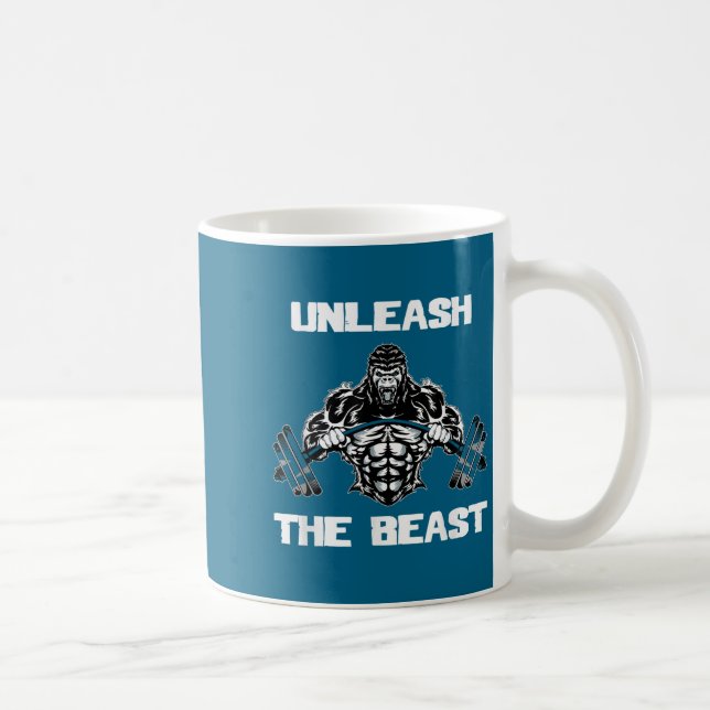 Unleahe Gorilla Bodybuilding Motivational Gift  Kaffemugg (Höger)
