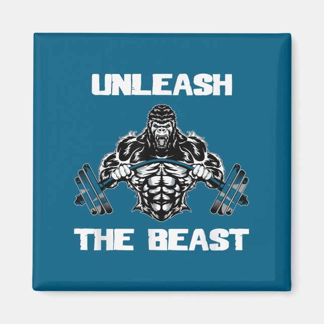 Unleahe Gorilla Bodybuilding Motivational Gift  Magnet (Framsidan)