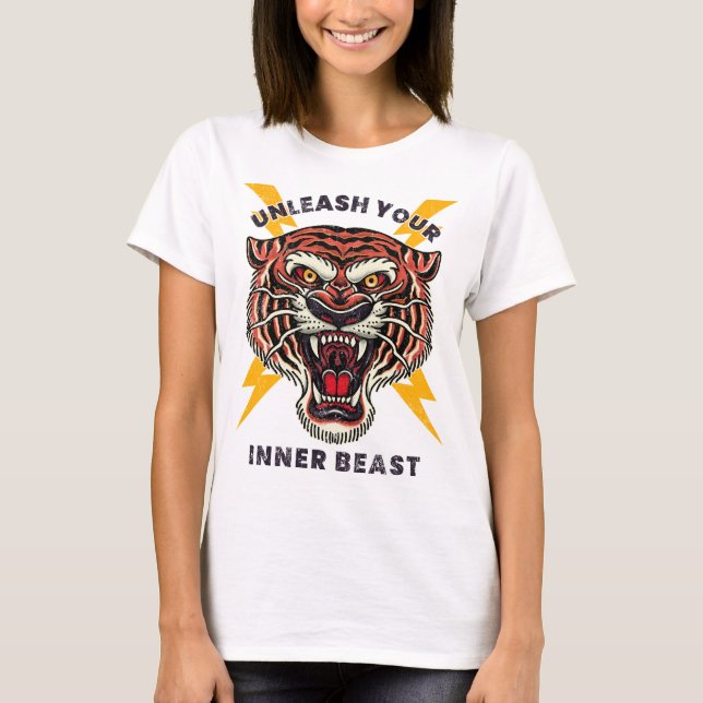 Unleash Your Inner Beast Tiger T-shirt (Framsida)