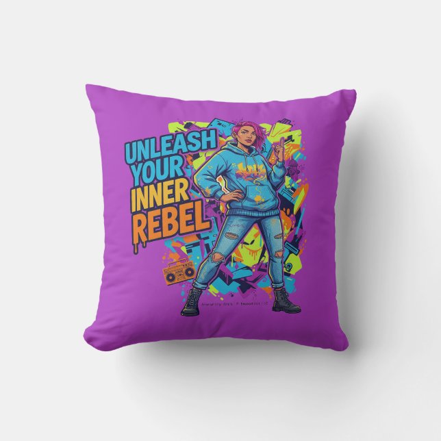 Unleash Your Inner Rebel - Throw Pillow Kudde (Framsida)