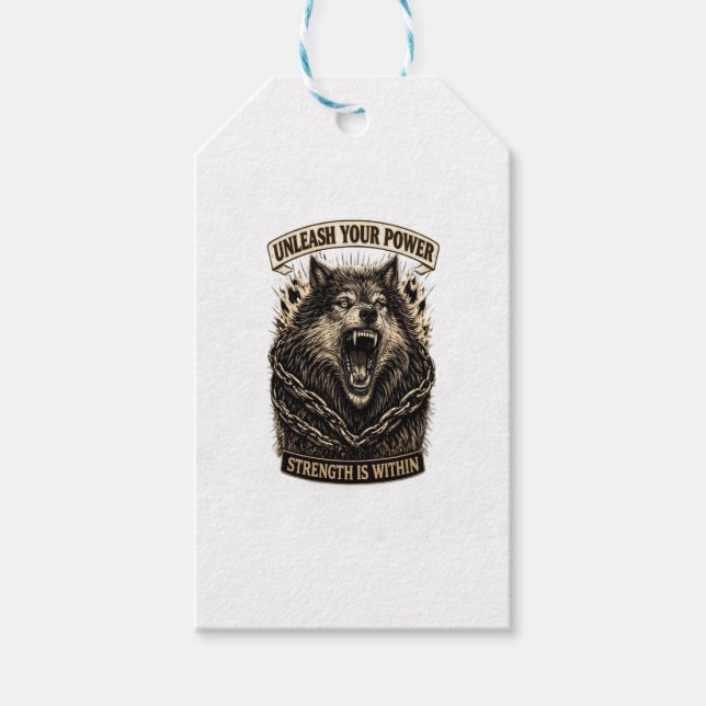 Unleash Your Power — Strength Is Within Presentetikett (Framsidan)