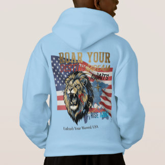 Unleash Your Roar – USA Lion Hoodie T Shirt
