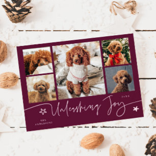 Unleashing Joy Tranbär Hund Flera Bilder Julkort