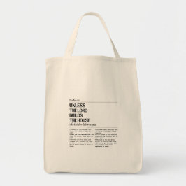 Unless The Lord Psalm 127 Grocery Bag Tygkasse
