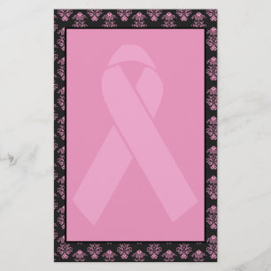 Unlined damastast rosa band brevpapper