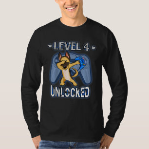 Unlock Level 4, ej låst Dabbing German Shepherd Ga T Shirt