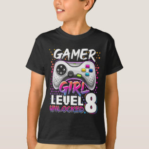 Unlock Level 8 Video Game 8th Birthday Gift T Shirt