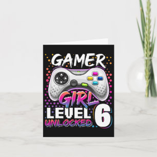 Unlock Video Game 6e Birthday Gift på flicknivå 6 Kort