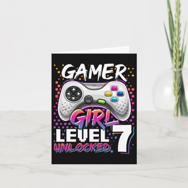 Unlock Video Game 7:e Birthday Gift på flicknivå 7 Kort (Framsida)