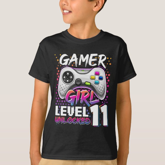 Unlock Video Game på 11:e födelsedagen Gi T Shirt (Framsida)
