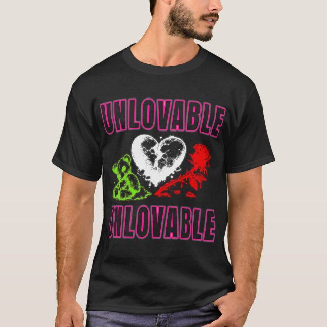 Unlovable Broken Heart Teddy Bear Shirt  T (Framsida)