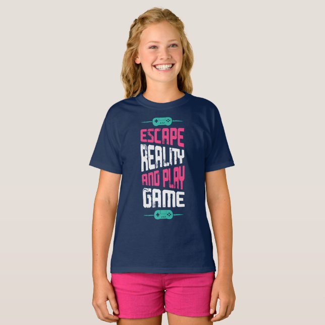 Unna dig verklighet och spela spel t shirt (Hel framsida)