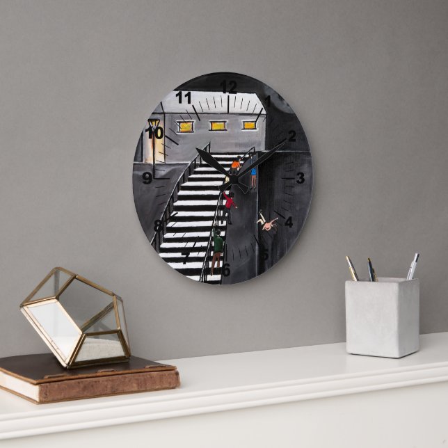 Unnecessary Steps Painting by Alfred Fox Stor Klocka (Kontor)