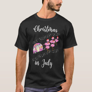 Unny Flamingo Rosa Retro Camping-bil jul in på T Shirt