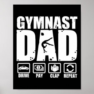 Unny Gymnast Pappa Proud Gymnastics Far Humor Tjoc Poster