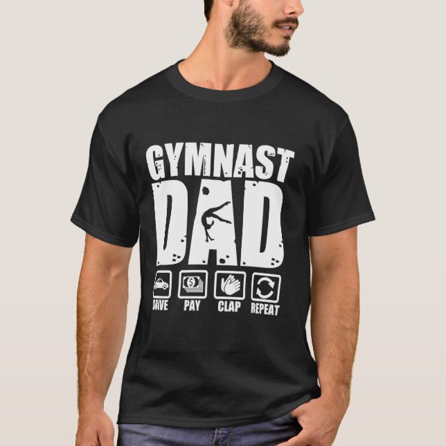 unny Gymnast Pappa Proud Gymnastics Far Humor Tjoc T Shirt (Framsida)