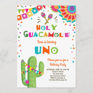 Uno Fiesta:s första födelsedag Cactus Party Inbjudningar