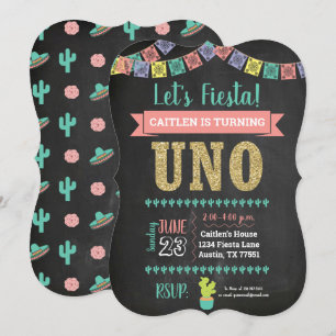 Uno First Birthday Chalkboard-inbjudan Inbjudningar