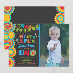 Uno för Fiesta för Fiestafödelsedaginbjudan rolig Inbjudningar