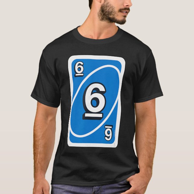 Uno Halloween Blue 6 Card T Shirt (Framsida)