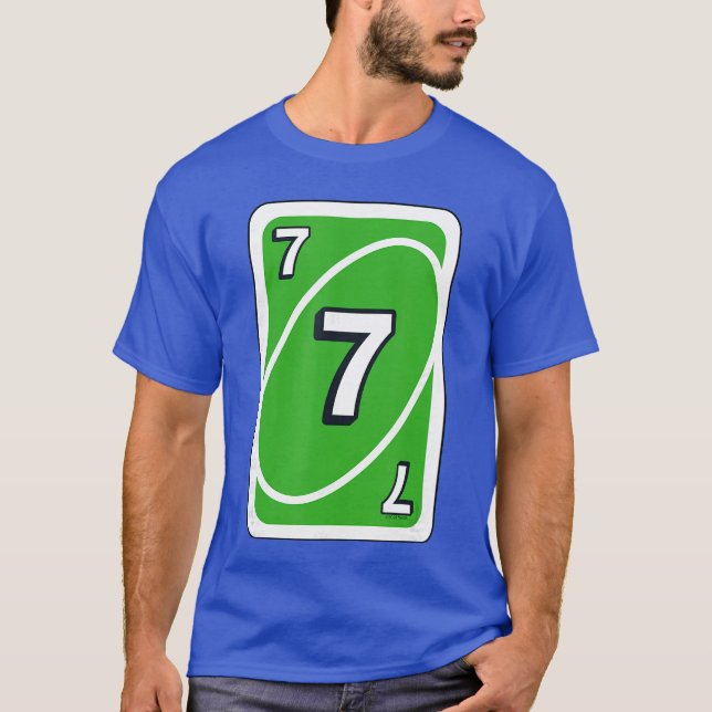 UNO Halloween Grön 7-kort T Shirt (Framsida)