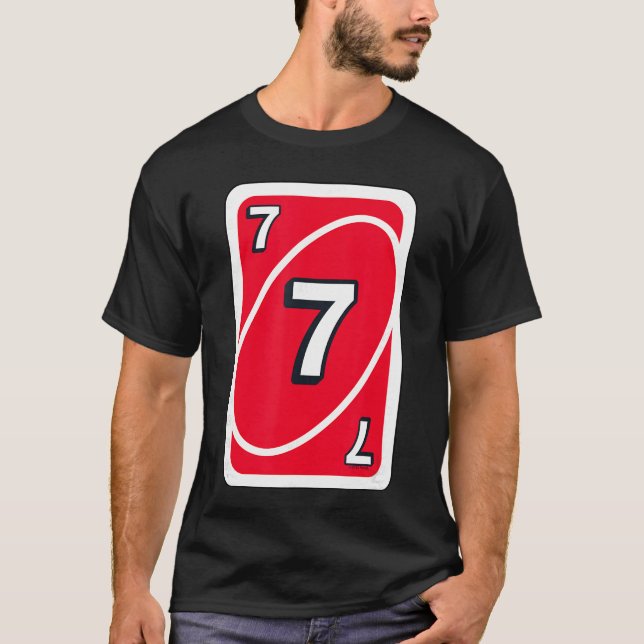 UNO Halloween Röd 7 Kort T Shirt (Framsida)