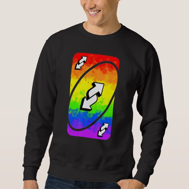 Uno-kort för gay pride lång ärmad tröja (Framsida)