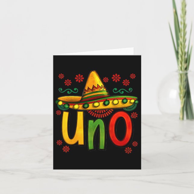 Uno Min Första Mexikanska Födelsedag Cinco De Mayo Kort (Framsida)