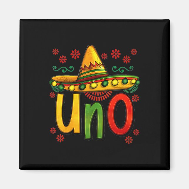 Uno Min första mexikanska födelsedag Cinco De Mayo Magnet (Framsidan)