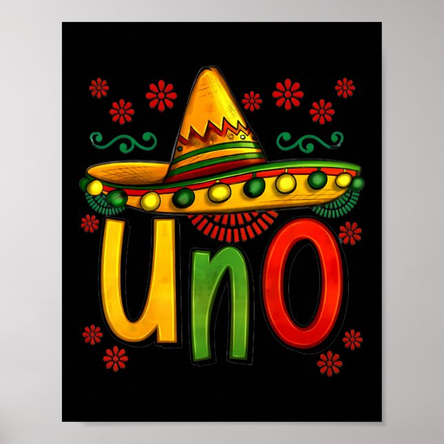 Uno Min första mexikanska födelsedag Cinco De Mayo Poster (Framsidan)