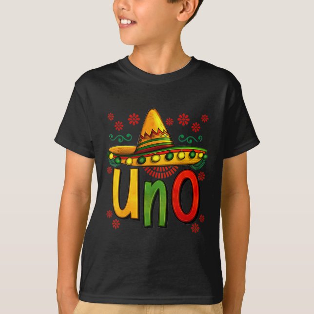 Uno Min första mexikanska födelsedag Cinco De Mayo T Shirt (Framsida)