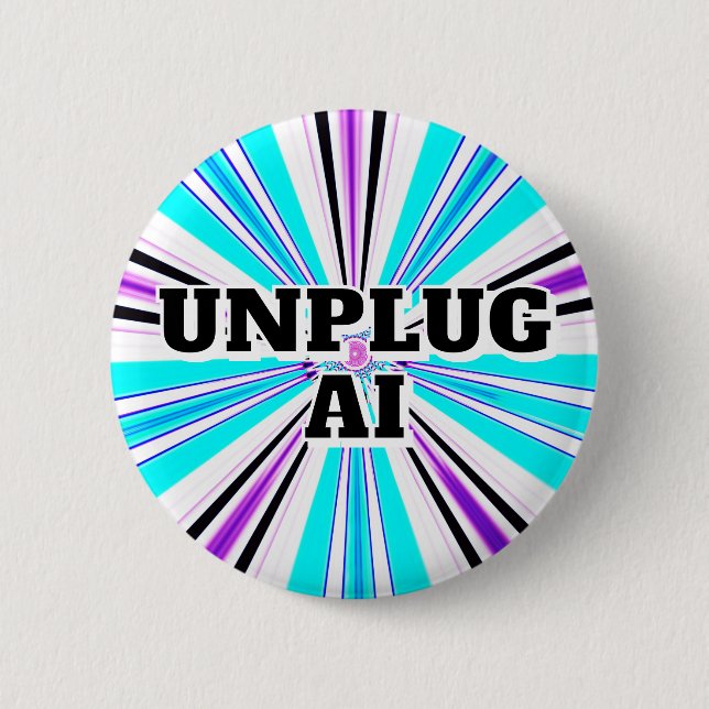 UNPLUG AI (du kan ändra ord) Knapp (Framsida)