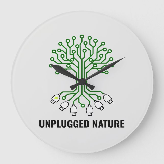 Unplugged Nature Circuit Tree USB Stor Klocka (Framsida)