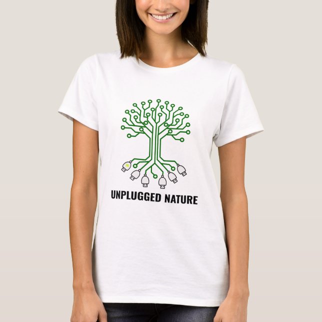 Unplugged Nature Circuit Tree USB T Shirt (Framsida)