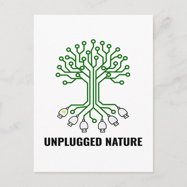 Unplugged Nature Circuit Tree USB Vykort (Framsida)