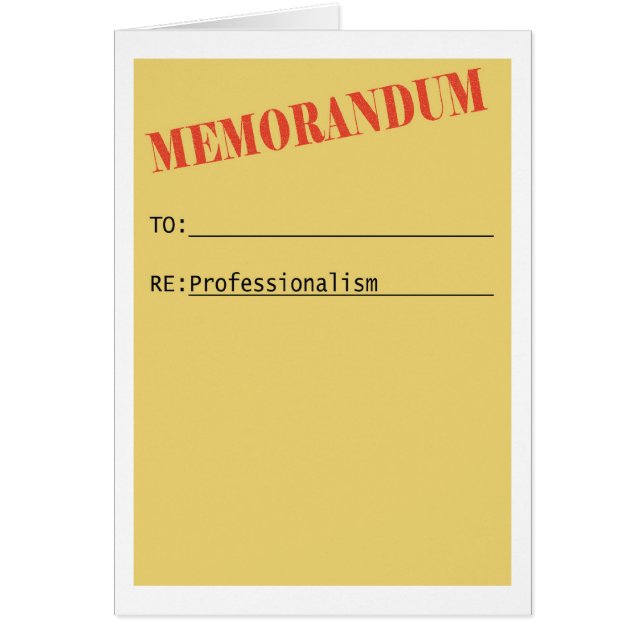 Unprofessional medarbetare hälsningskort (Framsidan)