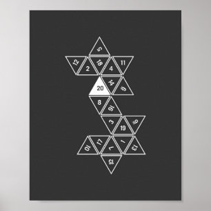 Unrolled D20 Poster
