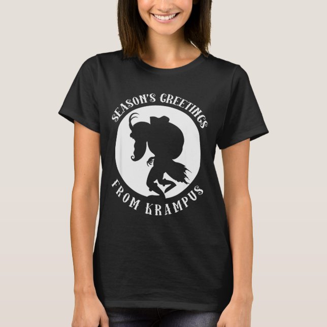 Unruly Greetings From Krampus Christmas Apparel Me T Shirt (Framsida)
