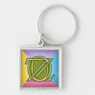 Uns Keychain Fyrkantig Silverfärgad Nyckelring