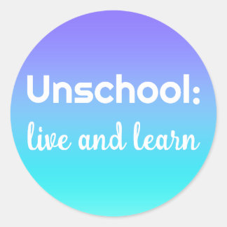 Unschool Live and learn Teal Lila Stickers Runt Klistermärke