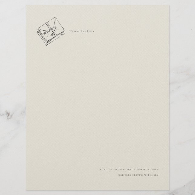 Unsent Letter- Jane Austen Inspired Letterhead Brevhuvud (Framsida)
