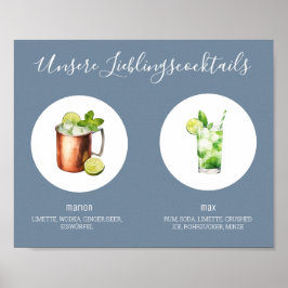 Unsere Lieblingscocktails Hochzeit Dusty Blue 01 Poster