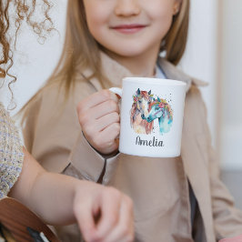 Unses Älskare Watercolor Anpassade namn Kids Kaffemugg