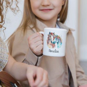 Unses Älskare Watercolor Anpassade namn Kids Kaffemugg
