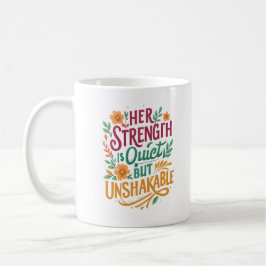  Unshakable Strength – Empowering Quote for Women Kaffemugg