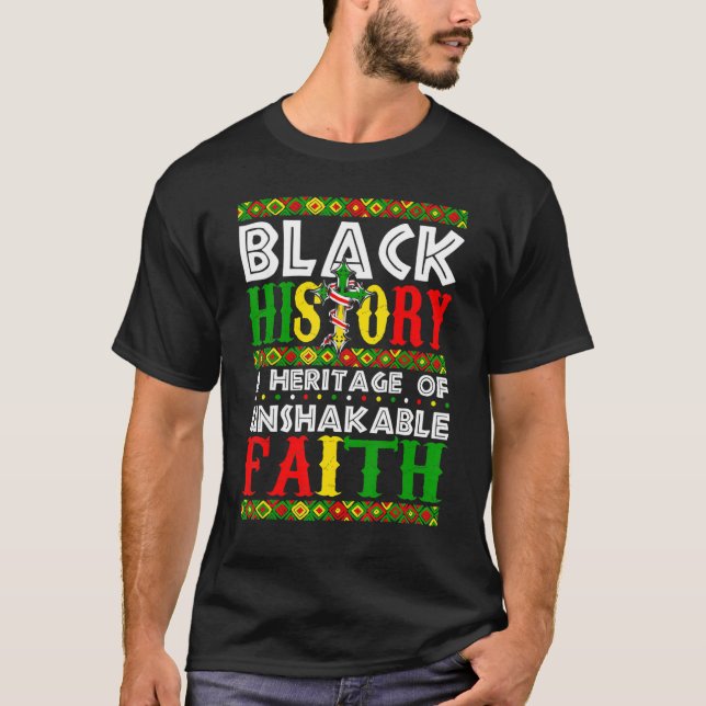 Unshakeable Faith Black History Month African Chri T Shirt (Framsida)